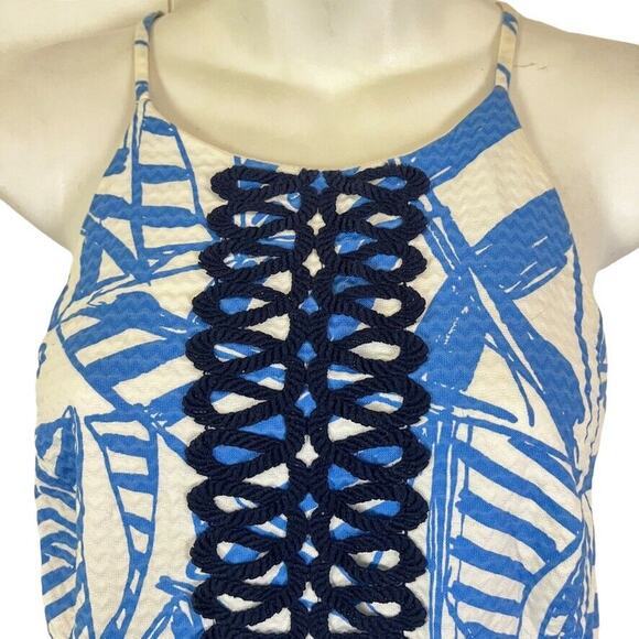 Lilly Pulitzer Annabelle Shift Blue Nautical Mini Sleeveless 100% Cotton Dress 4 - Picture 7 of 16
